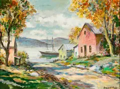 Wiscasset by Emmett Fritz, Maine, Oil on canvasboard, offered Mar 2025
