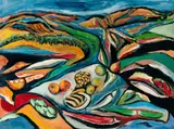 Arthur DiMambro, Picnic in the Mountains, 2015, Oil on masonite