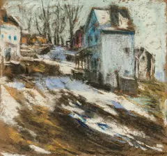 Fred Wagner, Thawing Snow, Pastel on paper
