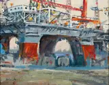 Denis Boudreau, Oil Rigs, Oil on canvas