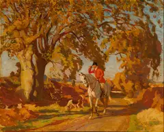 Algernon Talmage, Fox Hunt, Oil on canvas