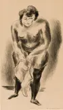 Yasuo Kuniyoshi, Girl Putting on Chemise, 1928, Lithograph