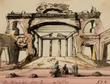 Eugene Berman, Set Design for The Island God, 1942, Watercolor and ink on paper