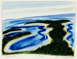 Eric Hopkins, Points #3, 1986, Watercolor on paper