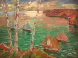 Jonas Lie, Sailing (Sailboats in a Harbor)