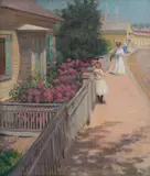 Arthur Merton Hazard, A Sunday Stroll, Oil on canvas