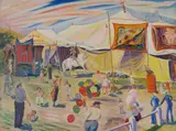 E. Francis (Frank) Carson, Provincetown Circus, Oil on canvas