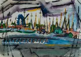 De Hirsh Margules, The Squall, Gloucester, 1946, Watercolor and gouache on paper