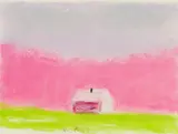 Wolf Kahn, Pink House, Pastel on paper
