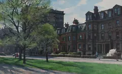 Aiden Lassell Ripley, Commonwealth Avenue near Arlington Street, Boston, Watercolor and graphite on paper