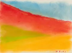 Crimson Screen by Wolf Kahn, Pastel on paper, sold Oct 2024