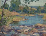 Harry Leith-Ross, The Blue Stream, Oil on canvasboard