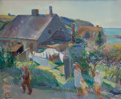 Alice Kent Stoddard, Washing Day, Monhegan, c. 1930s, Oil on canvas