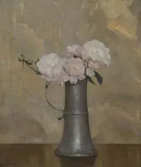 Hermann Dudley Murphy, Pewter and Peonies, Oil on canvas