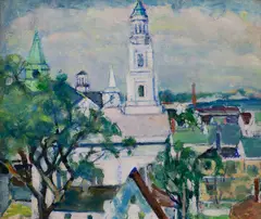 Nancy Maybin Ferguson, View of Provincetown, Oil on board