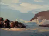 Frederick Judd Waugh, Maine Coast, Evening, Oil on masonite