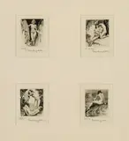 Morris Henry Hobbs, Morning, "Sun Bathing", "After the Siesta" and "Evening", Etching