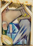 Jean Charlot, Nativity Scene, 1943, Watercolor on paper