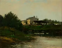 By the Water's Edge by Charles-François Daubigny, c. 1858-1860, Oil on canvas, sold Apr 2024