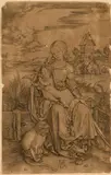 Albrecht Durer, Virgin and Child with Monkey, Etching