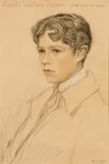 Albert Edward Sterner, Portrait of Harold Sterner, Charcoal and pastel on paper