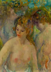 Luigi Corbellini, Les Baigneuses, Oil on canvas