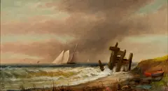 Elisha Taylor Baker, Sailing Along the Coast, June 10, 1889, Oil on panel