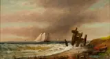 Elisha Taylor Baker, Sailing Along the Coast, June 10, 1889, Oil on panel