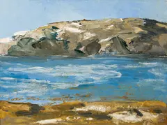 Monhegan Rocks by William Matthews Hekking, Oil on panel, sold Apr 2024