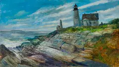 Fritz Rockwell, Pemaquid Lighthouse, 1974, Oil on panel