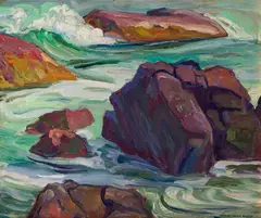 Charles Allan Winter, Surf and Rocks, Oil on linen