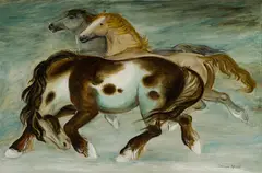 Dahlov Ipcar, Horses in the Snow, Oil on canvas
