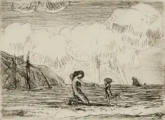 Rockwell Kent, Mother and Child at Monhegan, Etching