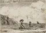 Rockwell Kent, Mother and Child at Monhegan, Etching