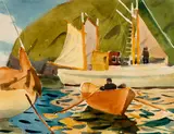 James Fitzgerald, Fishing Boats, c. 1940, Watercolor on paper