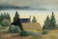 Charles Martin, Lobster Traps, Monhegan, 1979, Watercolor on paper