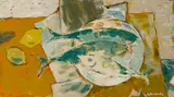 Alex Minewski, Three Fish, Oil on canvas