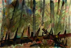 Cathedral Woods by Leo Brooks, Watercolor on paper, sold Apr 2024