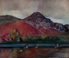George Hallowell, Autumn Landscape, Oil on canvas
