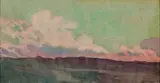 George Hallowell, Purple Sky, Watercolor on paper