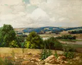William Wendt, Fox River, Illinois, Oil on canvas