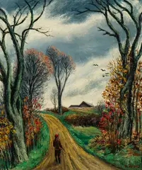 Ernest Fiene, Autumn Road, 1943, Oil on canvas