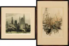 Luigi Kasimir, Two Works, Etching with aquatint