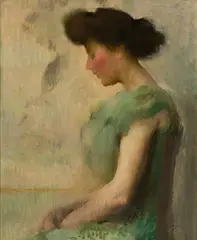 Frederick Andrew Bosley, Portrait of a Woman in Profile, Oil on canvas