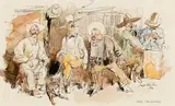 Walt Kuhn, The Thinkers, 1930, Watercolor and pen and ink on paper