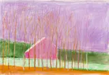 Wolf Kahn, Purple Barn, Pastel on paper