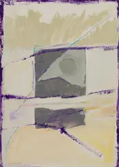 Frances Kornbluth, Grey Window/Grey Sun, Watercolor and gouache on paper
