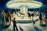 Emily Lansingh Muir, Carousel, Oil on canvas