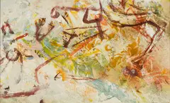 Morris Shulman, Abstraction, c. 1958, Casein on board