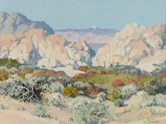 Carl Sammons, Desert View, Oil on canvasboard